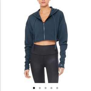 Alo Yoga crop zip up hoodie